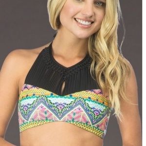 Hobie Desert Daze Macrame High Neck Bikini Top